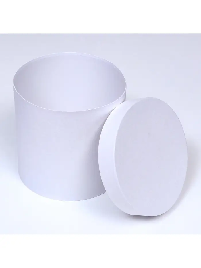 Коробка подарочная круглая, шляпная, белая, 23&times;23 см