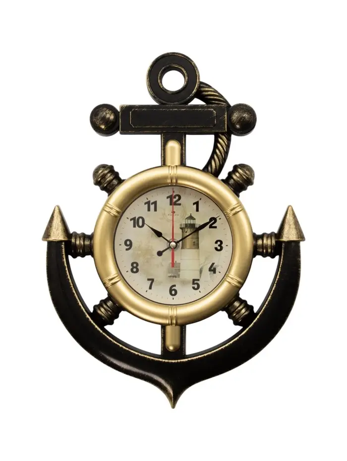 Часы настенные интерьерные &laquo;Якорь&raquo;, бесшумные, плавный ход, 38&times;28.5 см, d=12 см, бронзовые