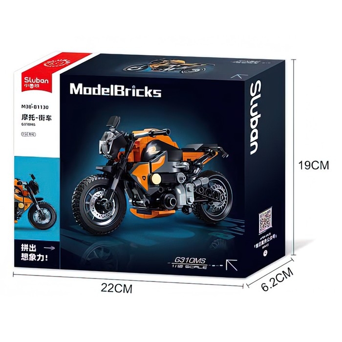 Конструктор мотоцикл Sluban Модельки, 196 деталей, 6+ Конструктор мотоцикл Sluban Модельки, 196 деталей, 6+