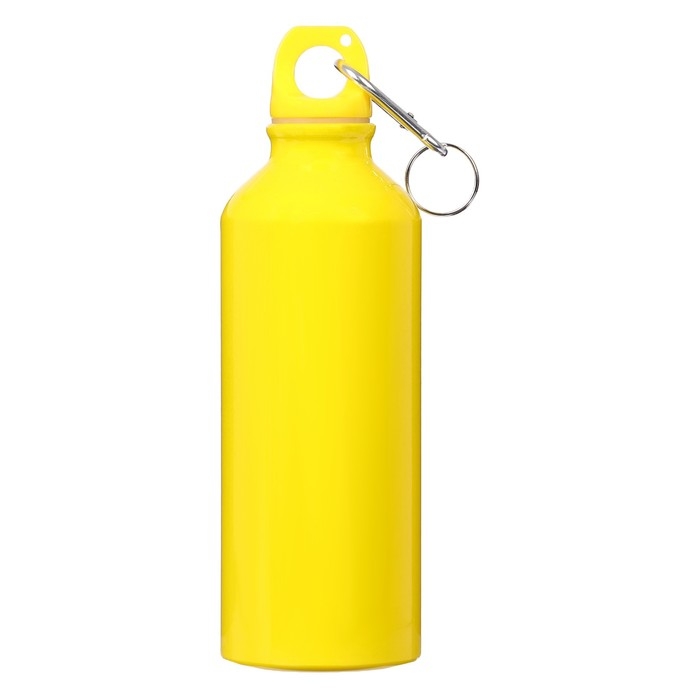 Бутылка для воды, 500 мл,  корпус из алюминия, пластик, желтая Бутылка для воды, 500 мл,  корпус из алюминия, пластик, желтая