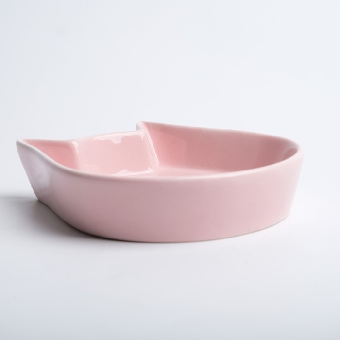 Миска керамическая  Миска керамическая "Голова кота 2" 200 мл, 15 x 13 x 3 cм, розовая