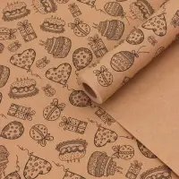 Крафт бумага «Праздник» черный на коричневом фоне, 0.7×10±5% м, 60 г Крафт бумага «Праздник» черный на коричневом фоне, 0.7×10±5% м, 60 г