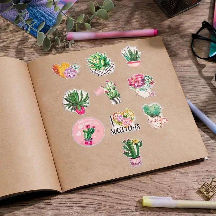 Наклейки-стикеры &laquo;Суккуленты&raquo;, 7 &times; 7 см