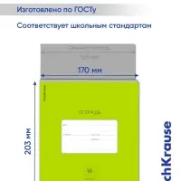 Тетрадь 18 листов в линейку, ErichKrause &laquo;Классика Bright&raquo;, обложка мелованный картон, зелёная