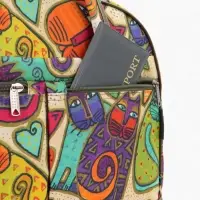 Сумка дорожная Lucky Mark на молнии, 3 наружных кармана, с увеличением, длинный ремень, разноцветный