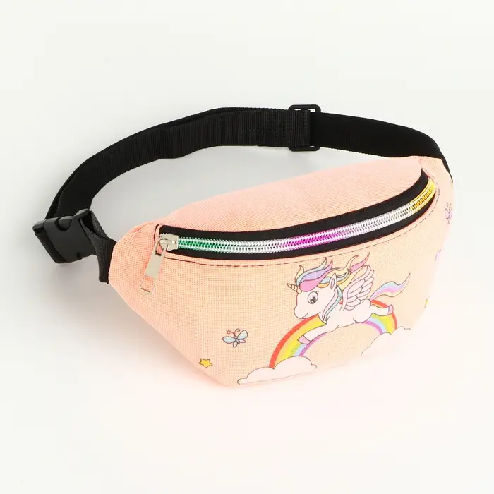 Сумка поясная детская на молнии &laquo;Выбражулька&raquo;, коралловая