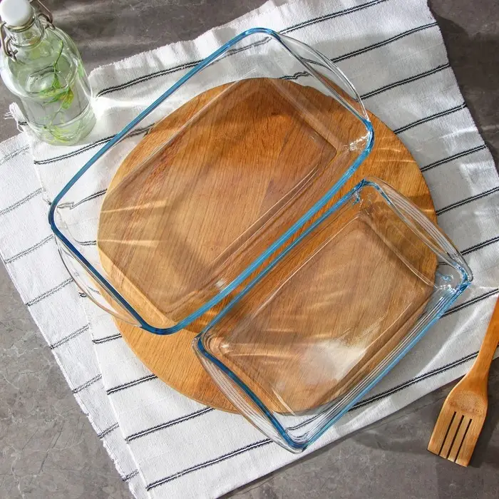 Набор форм из жаропрочного стекла для запекания Borcam, 2 предмета: 1,95 л, 1,32 л, 33,5×19 см, 26×14,8 см Набор форм из жаропрочного стекла для запекания Borcam, 2 предмета: 1,95 л, 1,32 л, 33,5×19 см, 26×14,8 см