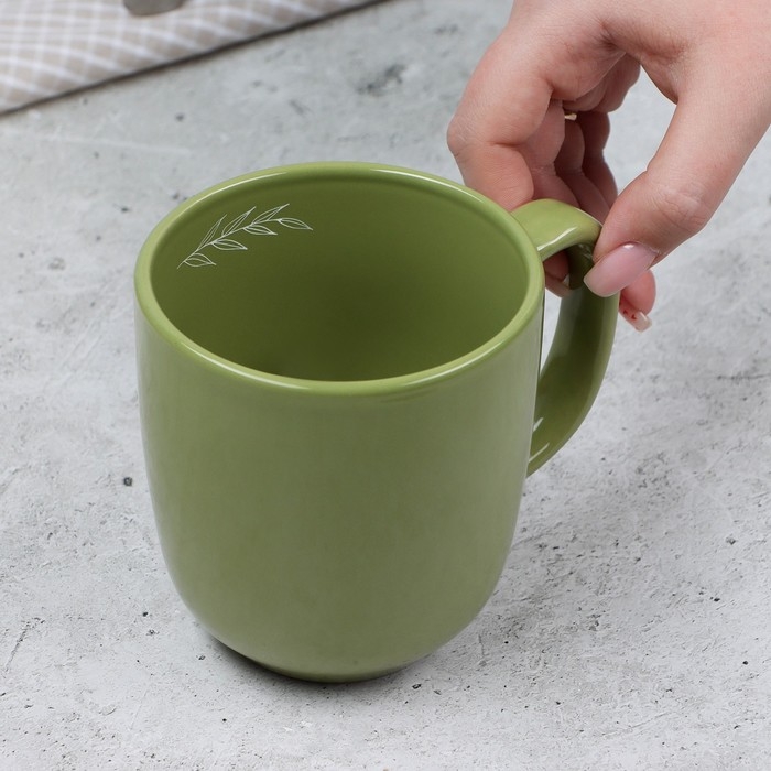 Кружка керамическая Dolce Ceramo «Олива», 450 мл, зелёная Кружка керамическая Dolce Ceramo «Олива», 450 мл, зелёная