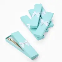 Набор подарочных коробочек 6 шт. под браслет/цепочку/часы &laquo;Тиффани&raquo;, 21&times;4, бирюзов(3593349)   109799