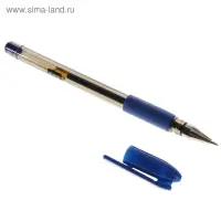 Ручка гелевая, 0.7 мм, синий стрежень, тонированный корпус, с резиновым держателем