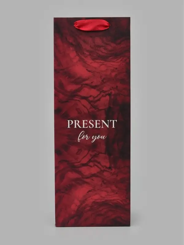 Пакет ламинированный под бутылку Present for you,13&times;36&times;10 см