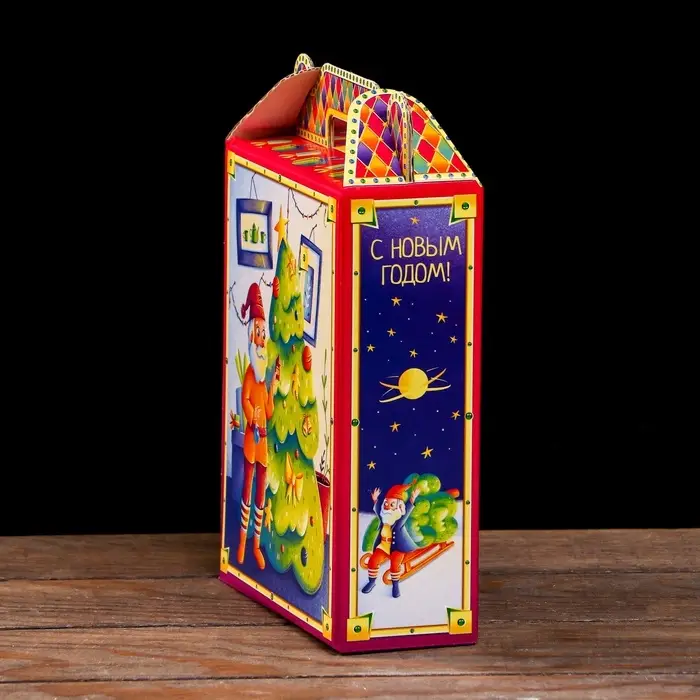 Подарочная новогодняя коробка «Гномы» 16.8×7×25 см