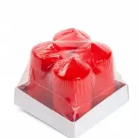 Свеча столбик, набор 4 шт., 3.8&times;7.5 см, красный
