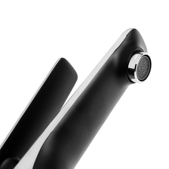 Смеситель для раковины Accoona A90123F, однорычажный, с гайкой, латунь, черный/хром Смеситель для раковины Accoona A90123F, однорычажный, с гайкой, латунь, черный/хром