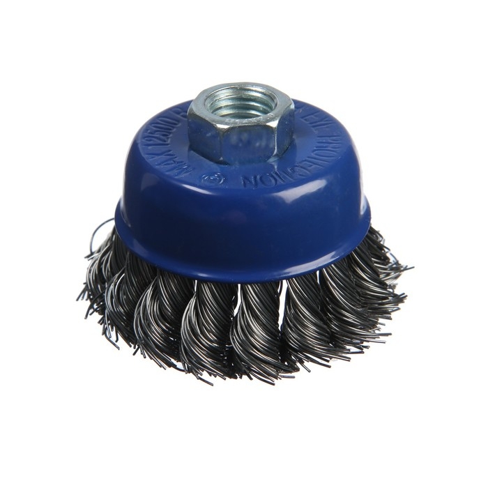 Щетка металлическая для УШМ ТУНДРА, крученая проволока,  Щетка металлическая для УШМ ТУНДРА, крученая проволока, "чашка", М14, 65 мм