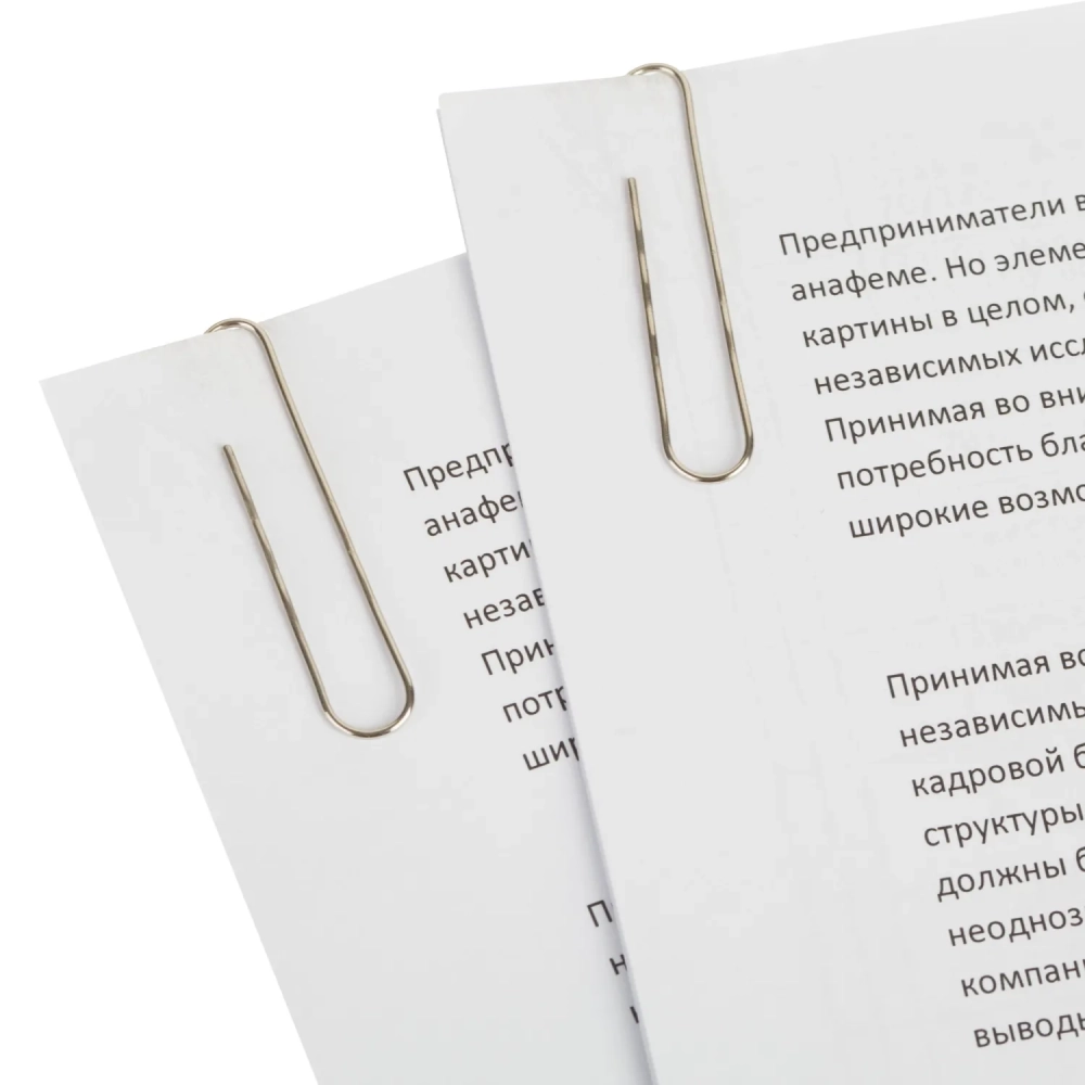 Скрепки Attache никелированные, 50 мм, гофрированные,европодвес, 30 шт/уп