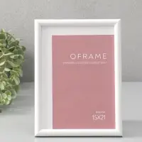 Фоторамка для фото 15х21 см "Oframe", пластик, белый, (пластиковый экран)