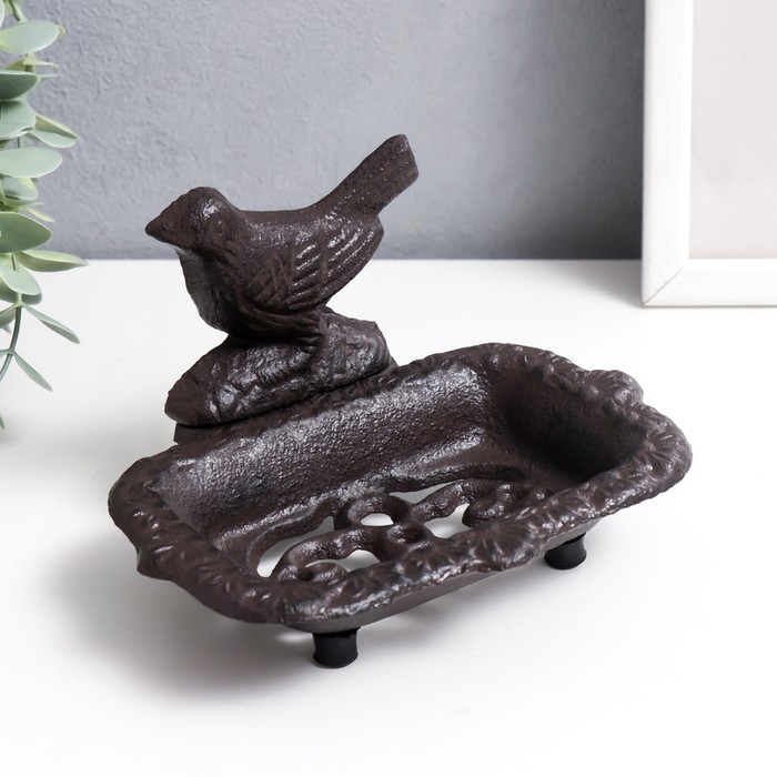 Сувенир чугун мыльница Сувенир чугун мыльница "Птица" 9х11х15 см