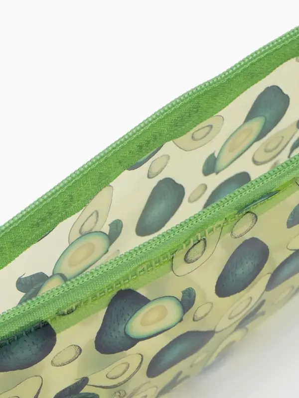 Косметичка-пенал на молнии, с рисунком, зелёная