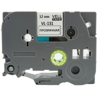Картридж Vell VL-131 (Brother TZE-131, 12 мм, черный на прозрачном) для PT