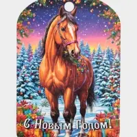 Доска разделочная сувенирная Дарим Красиво «Символ года. С новым годом», дерево, 27.5×19.5×0.5 см, разноцветная