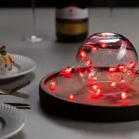 Гирлянда &laquo;Нить&raquo; 2 м, роса с насадками &laquo;Сердце&raquo;, IP20, серебристая нить, 20 LED, свечение красное, 2 режима, ААх2