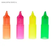 Маркер текстовыделитель, наконечник скошенный 5 мм, секционный, 4 цвета