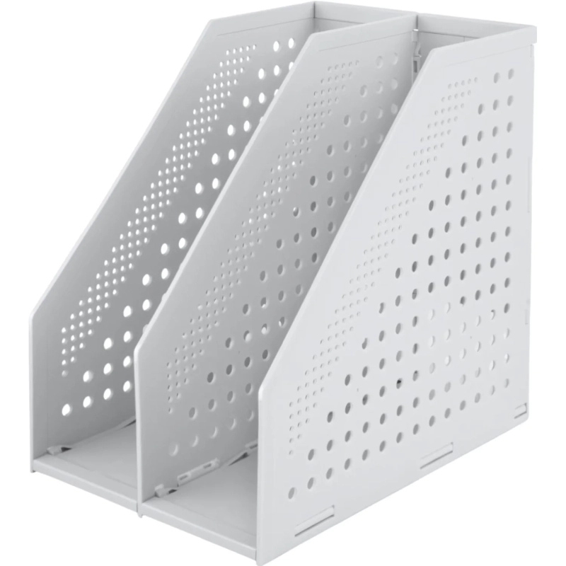 Лоток вертикальный Deli 78999Grey складной 2 отделения серый