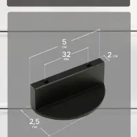 Ручка-скоба CAPPIO H001BL полукруглая, алюминий, L=50 мм, м/о 32 мм, цвет чёрный