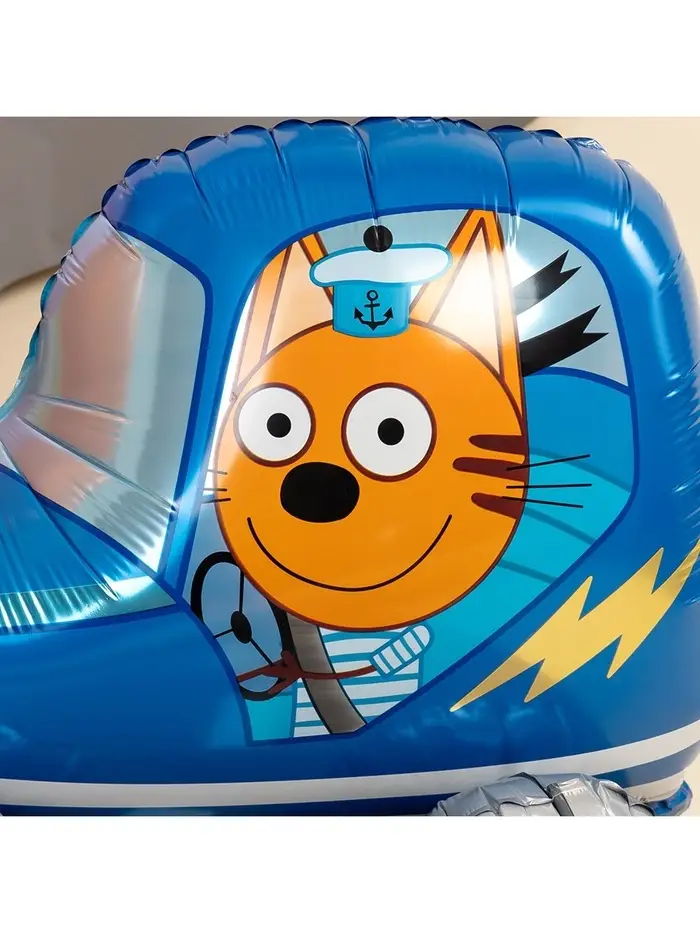 Воздушный шар фольгированный 3D 29" «Три Кота. Коржик в машине»