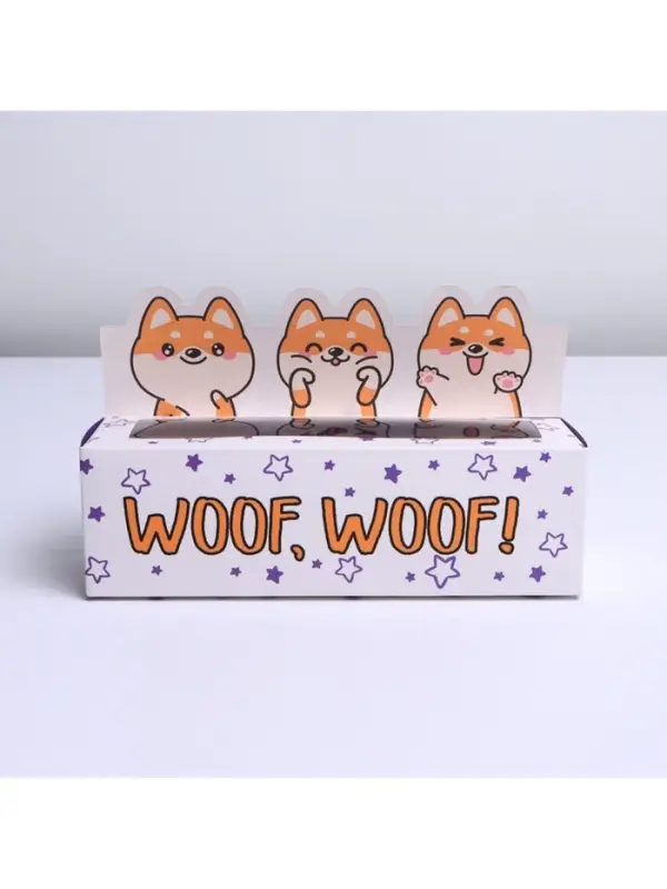 Коробка для макарун кондитерская, упаковка, &laquo;WOOF&raquo;, 18&times;5.5&times;5.5 см