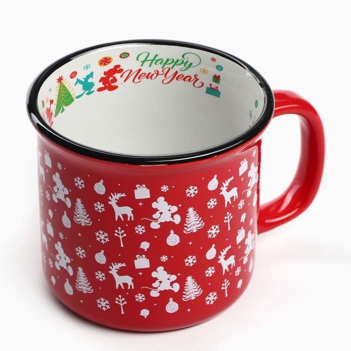 Кружка керамическая новогодняя «Happy New Year» Микки Маус и друзья, 250 мл Кружка керамическая новогодняя «Happy New Year» Микки Маус и друзья, 250 мл