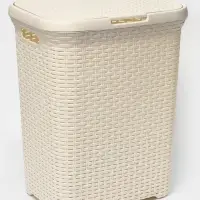 Корзина бельевая, 60 л, 34.6&times;44.5&times;56 см, с крышкой, слоновая кость