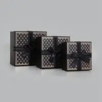Набор подарочных коробок 3 в 1, с бантом, 19&times;19&times;9.5 см, 17&times;17&times;8 см, 15&times;15&times;6.5 см