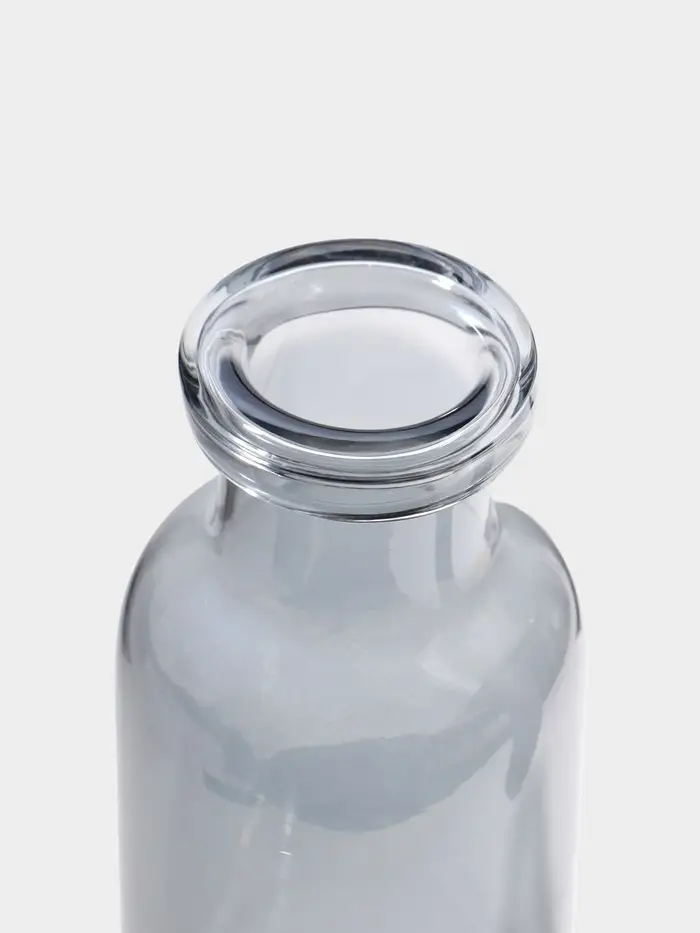 Ваза стекло настольная "Жюль" 25х9 см, серый