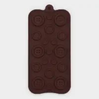 Форма для шоколада Доляна &laquo;Пуговки&raquo;, силикон, 20.5&times;10 см, 19 ячеек, коричневая