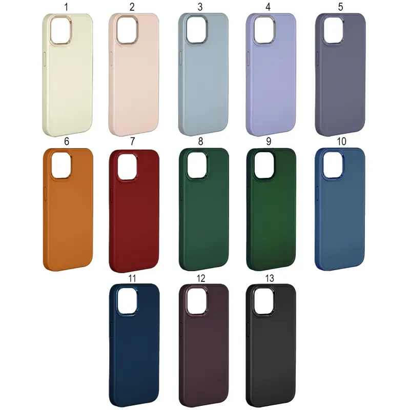 Чехол для iPhone 14  матовый с цветной камерой (в пакетике)