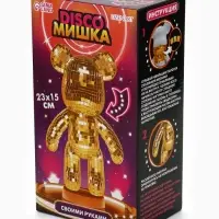 Декор фигурки зеркальной мозаикой "Медведь", золото