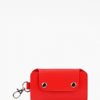 Ключница карманная на кнопках, 7 карабинов, размер 11&times;2&times;6.5 см, красная