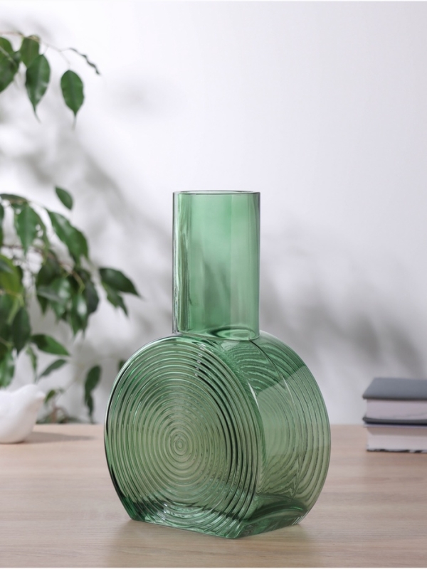 Ваза стекло настольная  Ваза стекло настольная "Эйверис" d-6 см, 24х15,5 см, зелёный
