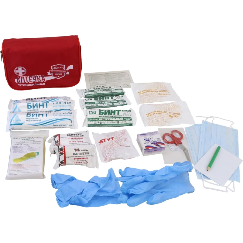 Аптечка первой помощи автомобильная ф.14. 54139 пр. №260н текст.сумка