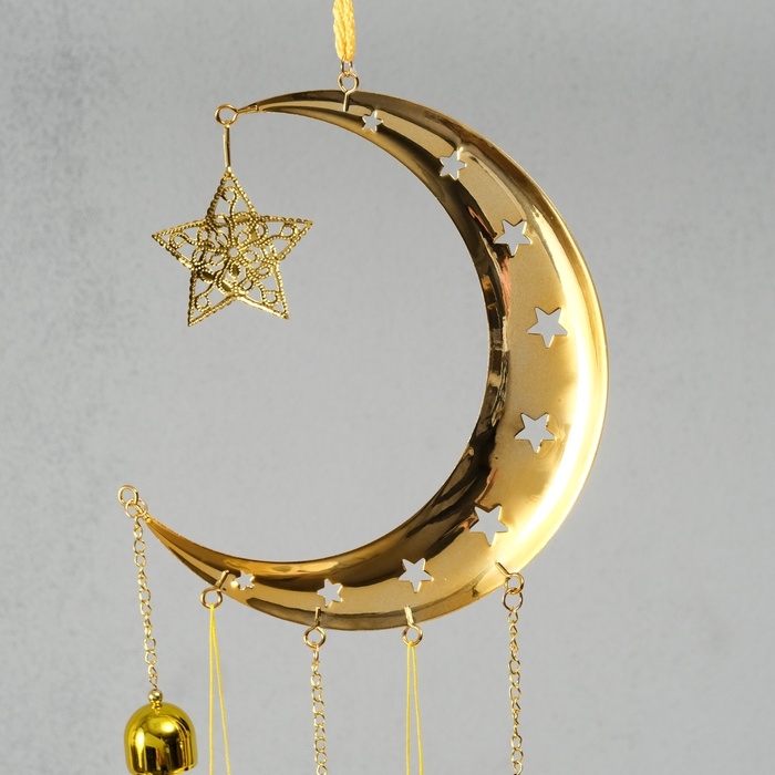 Музыка ветра металл Музыка ветра металл "Полумесяц и ангелочки" 3 колокольчика 2,5х20х67 см