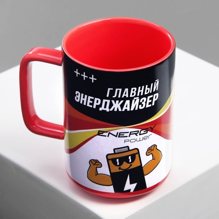 Кружка керамическая «Энерджайзер», 250 мл, цвет красный Кружка керамическая «Энерджайзер», 250 мл, цвет красный