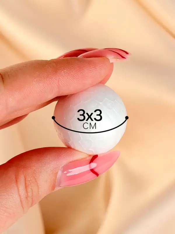 Шар из пенопласта (набор 12 шт.), d=3 см