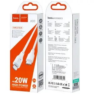 Кабель Type-C на Lightning 1M 20W X93 HOCO белый