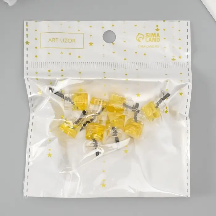 Подвеска для творчества акрил "Коктейль. Лимон" 1,8х1,1х1,1 см