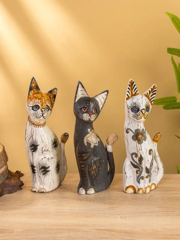 Сувенир «Кошка в ошейнике», 7×3.5×20 см, дерево, МИКС