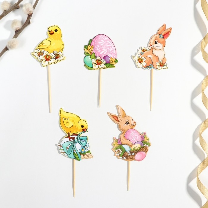 Набор для украшения кулича «Счастья в доме» на пасху, 5 х 3,9 см Набор для украшения кулича «Счастья в доме» на пасху, 5 х 3,9 см