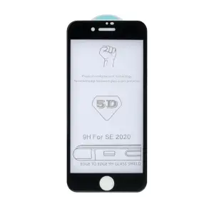 Защитное стекло для iPhone SE (2020) 5D 0.33mm черное (без возврата и обмена)