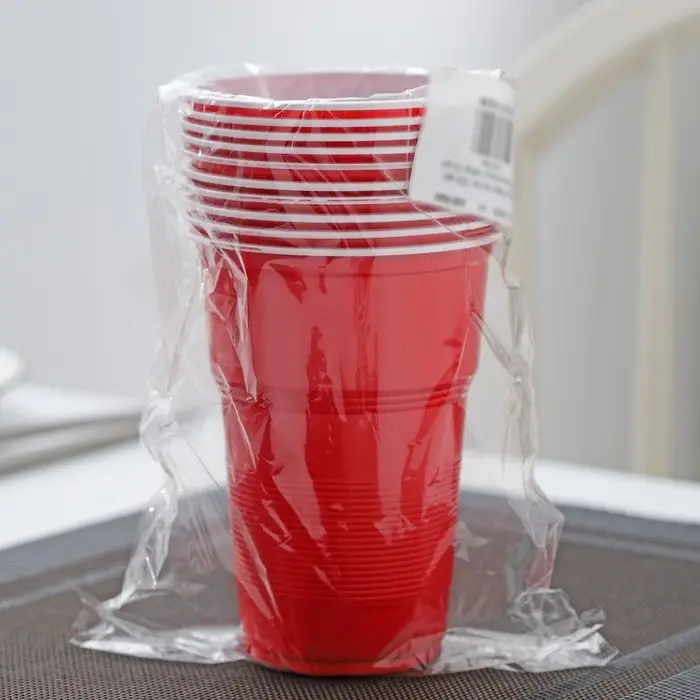 Стаканы одноразовые &laquo;Факел Экстра&raquo;, набор 10 шт., 500 мл, пластик, d=10 см, красный, белый